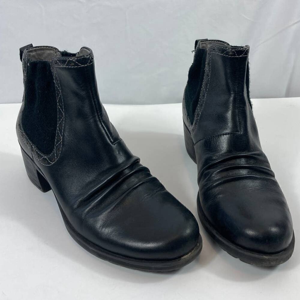 Earth Denali Aspect Ankle Boots Black Leather 9M